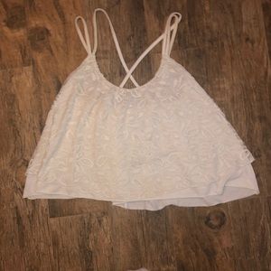 White lace crop top